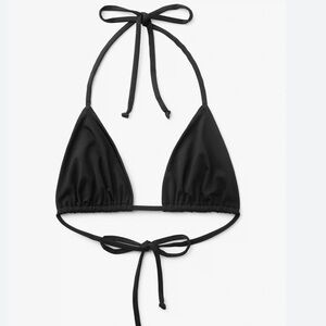 Victoria Secret Y2K Black Triangle String Bikini Top, Small